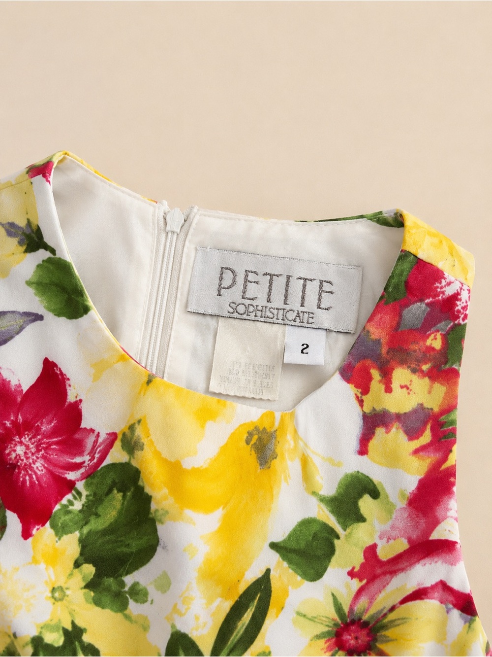 Petite Sophisticate Floral Midi Dress Petite Size 2 Sleeveless A-Line - Picture 5 of 5